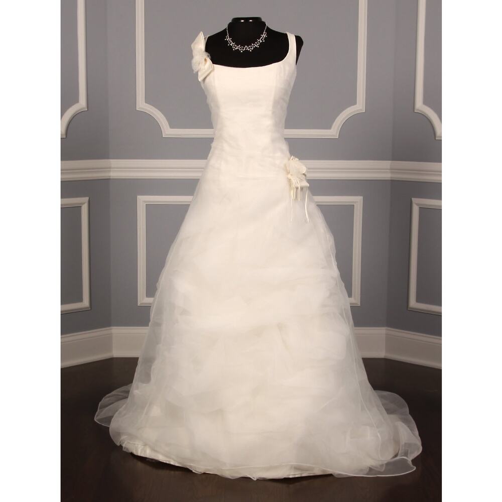 St Pucchi Z153 Sleeveless Organza D. White Aline Bridal Wedding Dress